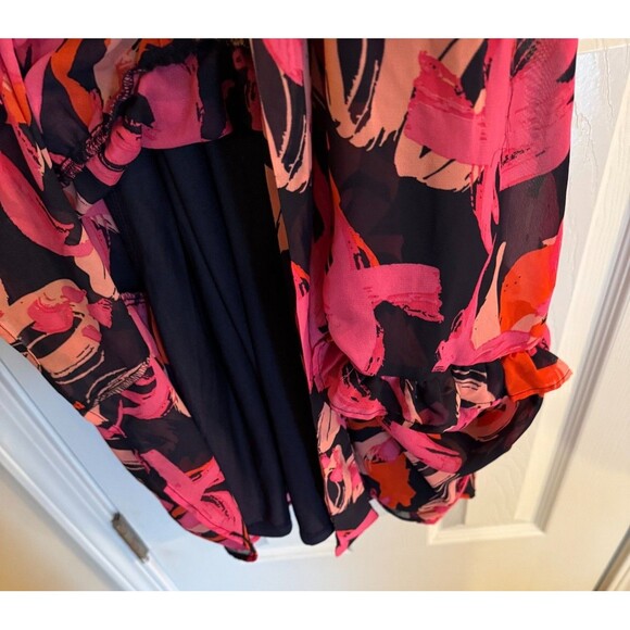 NWT Mudpie Portia Pink Dress Sz S Floral Ruffles Maxi Romantic Boho Party Event - Picture 11 of 16